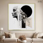 Monochromatic Abstract Mind Canvas Wall art
