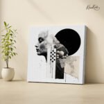 Monochromatic Abstract Mind Canvas Wall art - Image 4