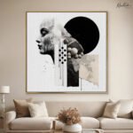 Monochromatic Abstract Mind Canvas Wall art - Image 7