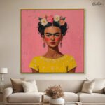 Pink Pop Frida Canvas Wall art - Image 6