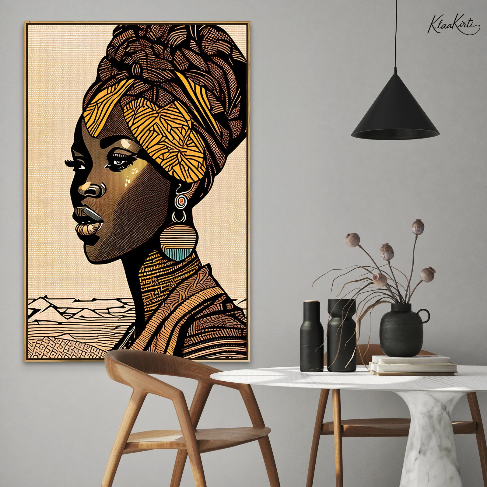 Vertical Canvas 01 Regal African Portrait Canvas art - Image 1