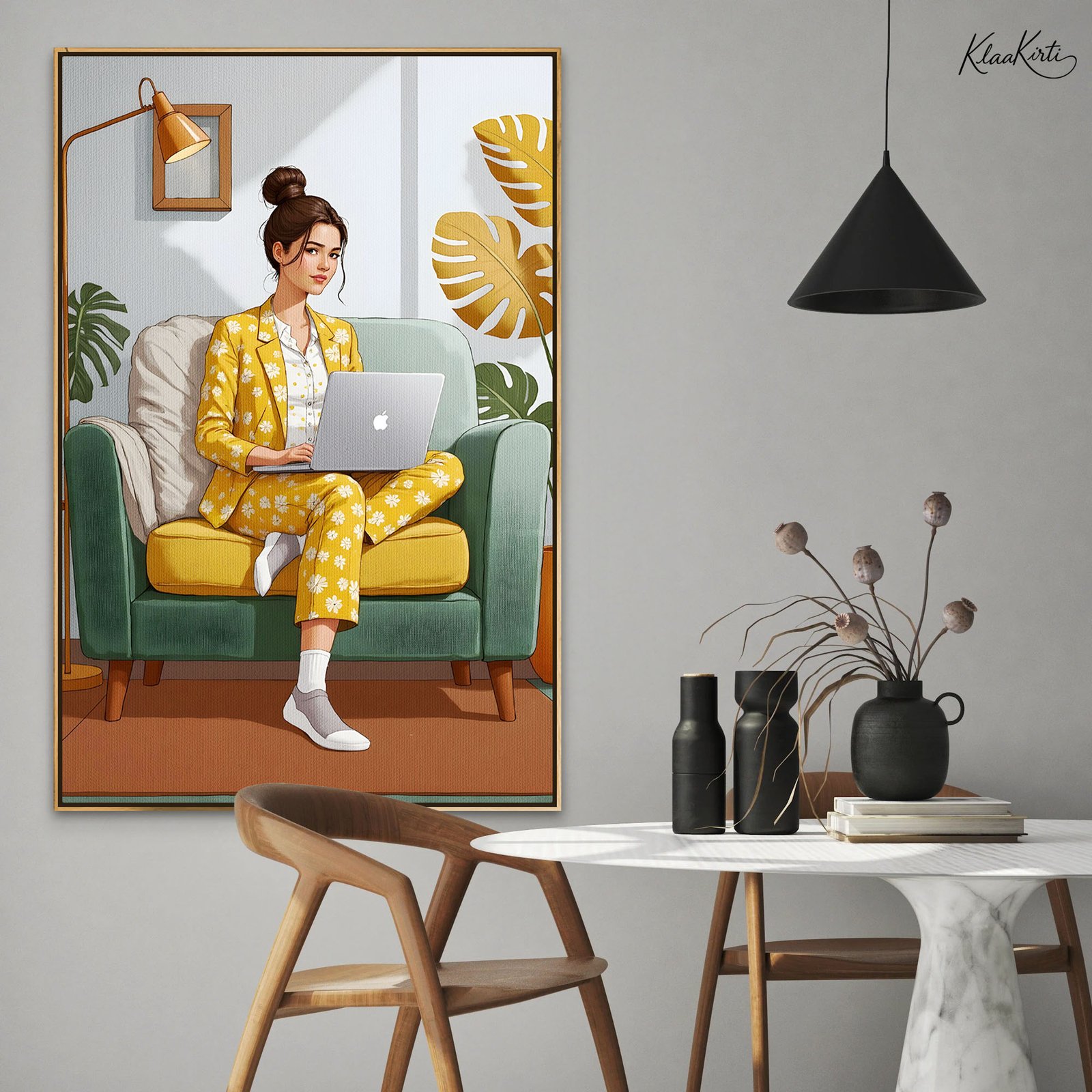 Vertical Canvas 01 Boho Home Office Canvas art - Image 1