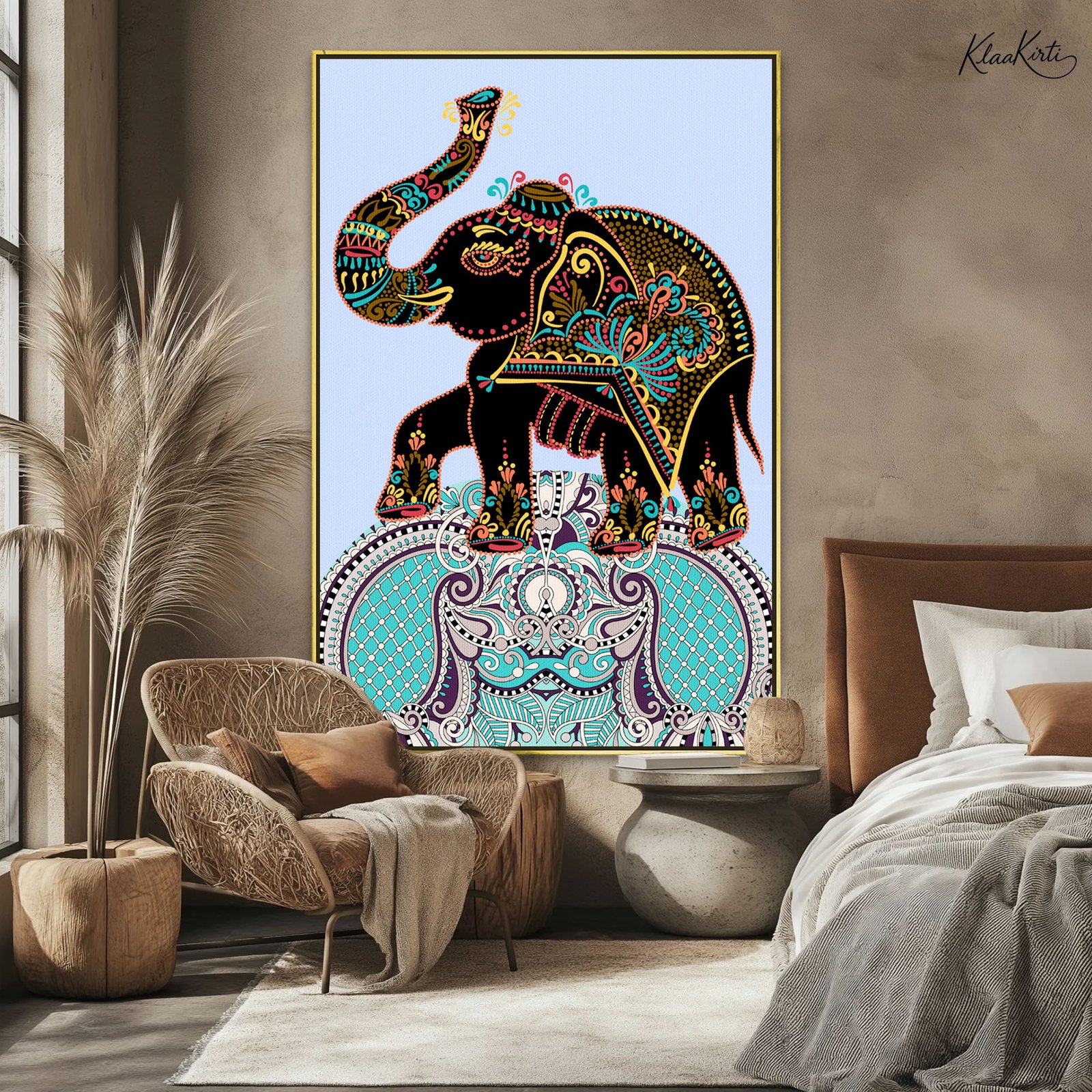 01 Royal Elephant Canvas Wall Art - Image 1