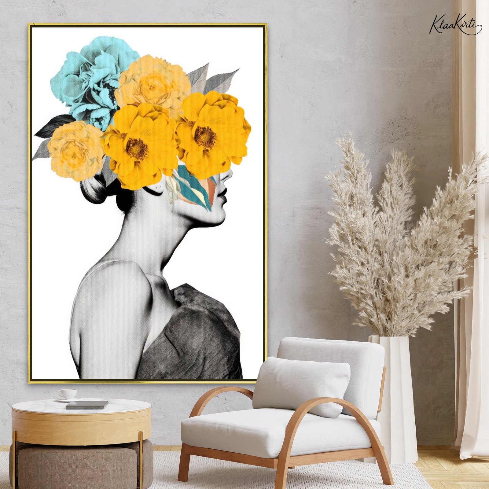 01 Citrus Bloom Muse Canvas Wall Art - Image 1
