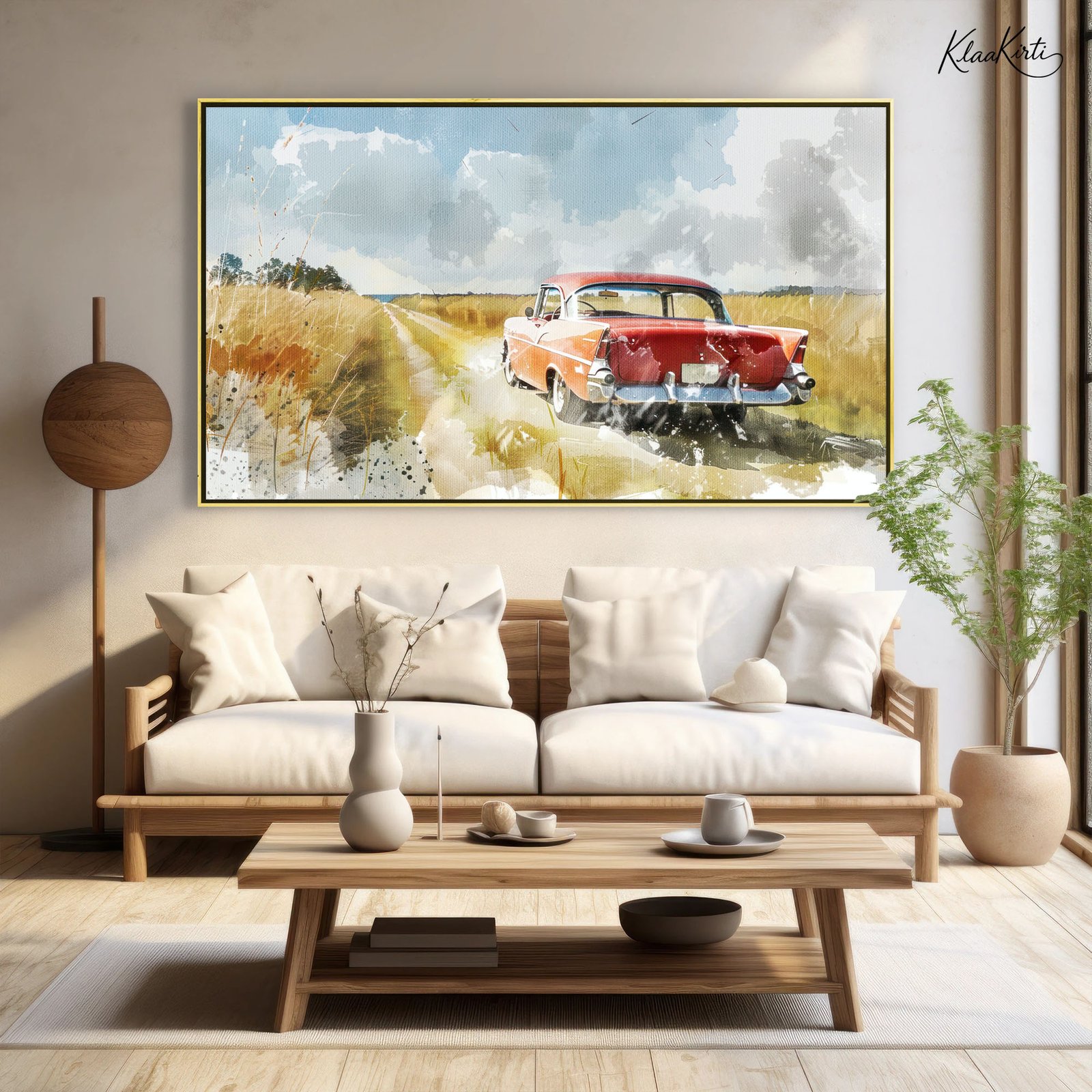 01 Golden Fields Journey Canvas Wall Art - Image 1