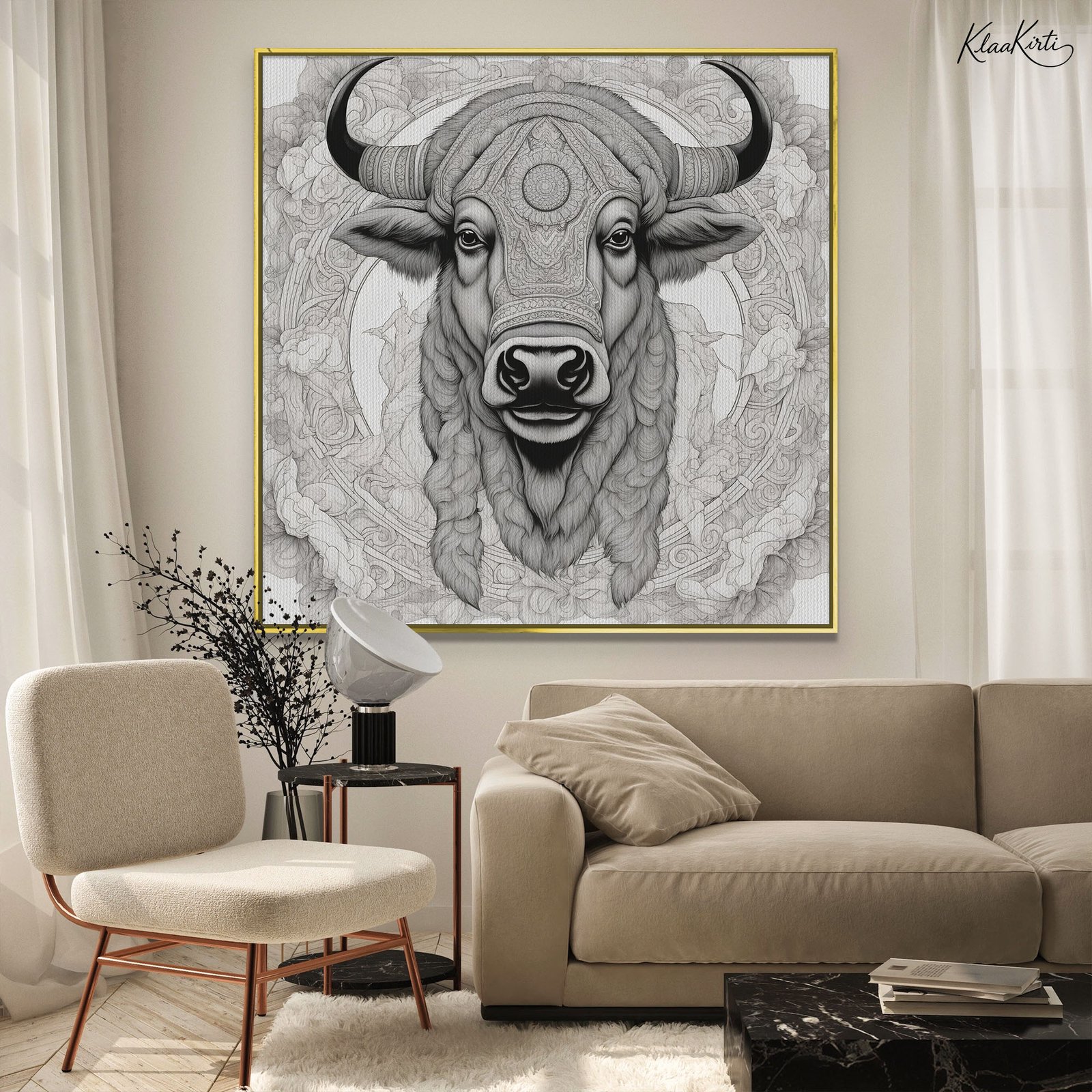 01 Sacred Guardian Canvas Wall Art - Image 1