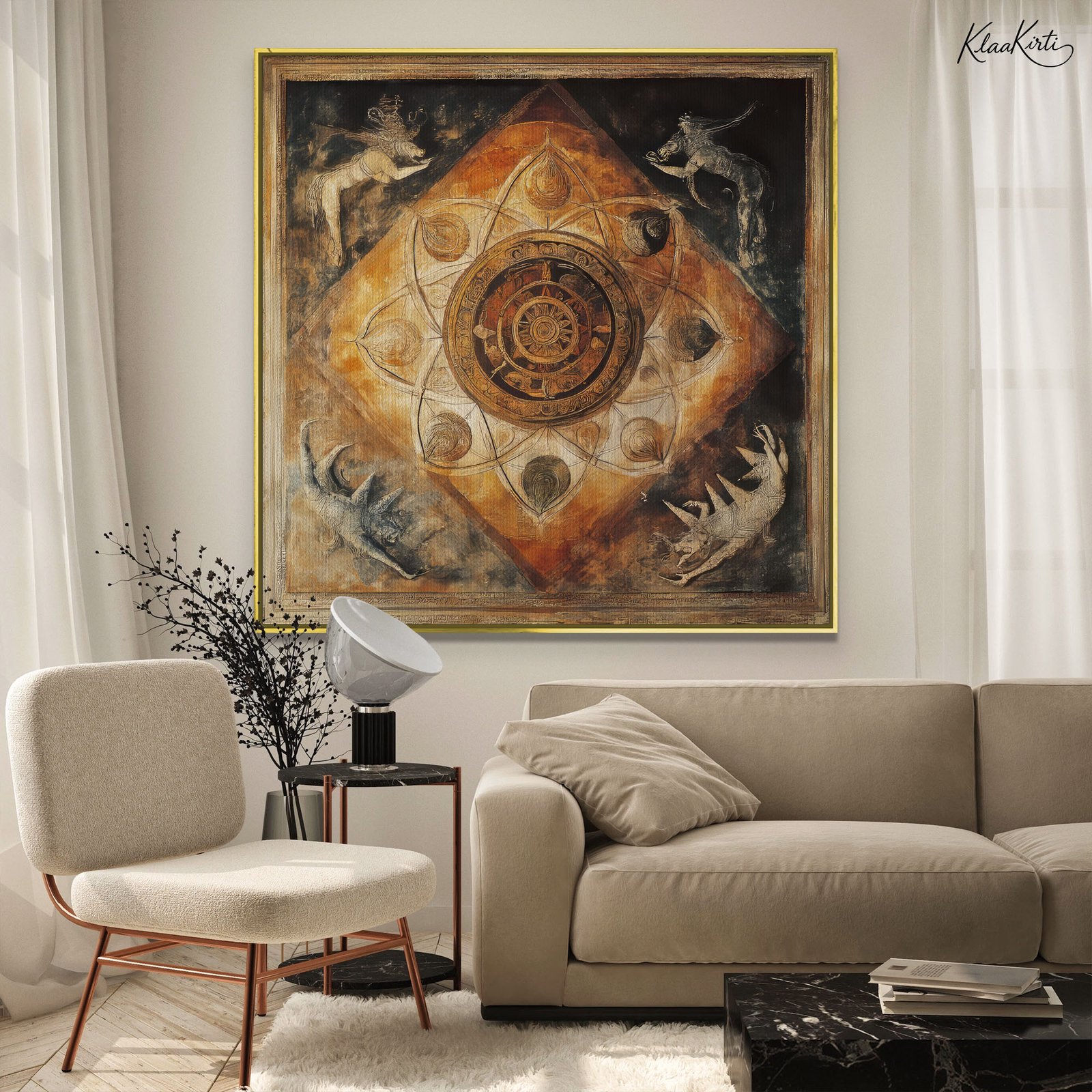 01 Cosmic Mandala Canvas Wall Art - Image 1