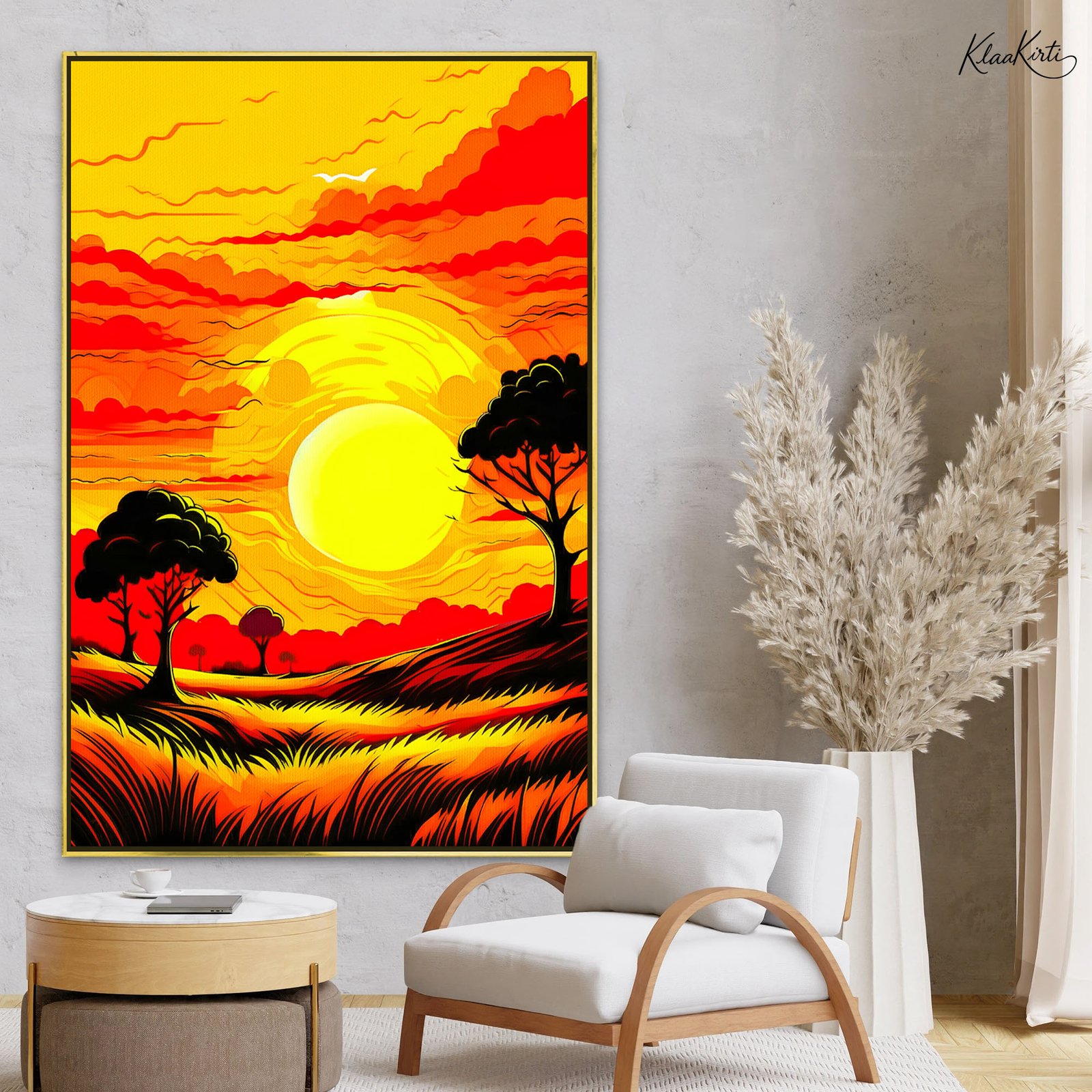 01 Golden Horizon Canvas Wall Art - Image 1