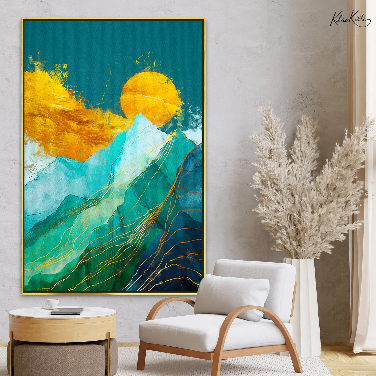 01 Teal Serenity Canvas Wall Art - Image 1