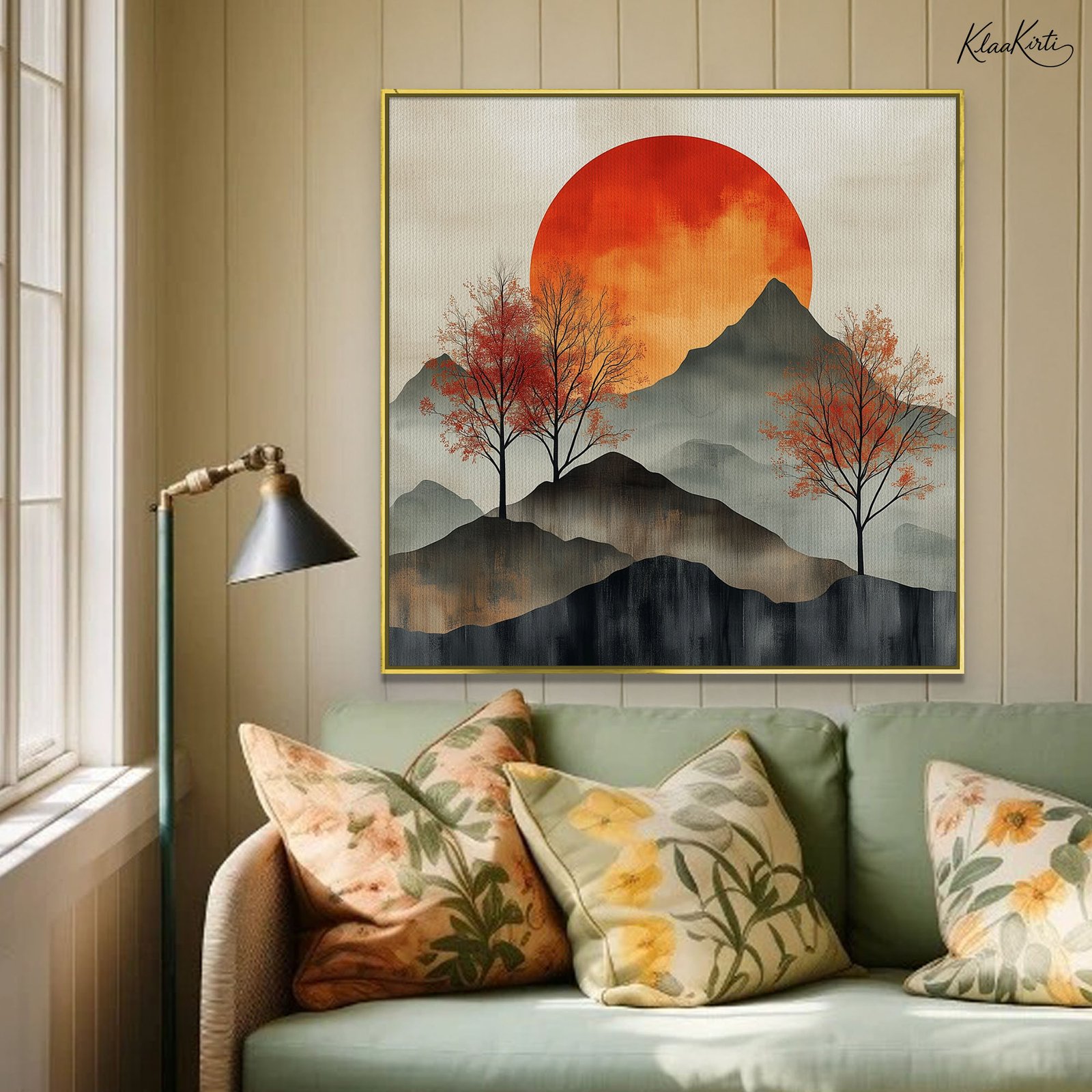 01 Crimson Solstice Canvas Wall Art - Image 1
