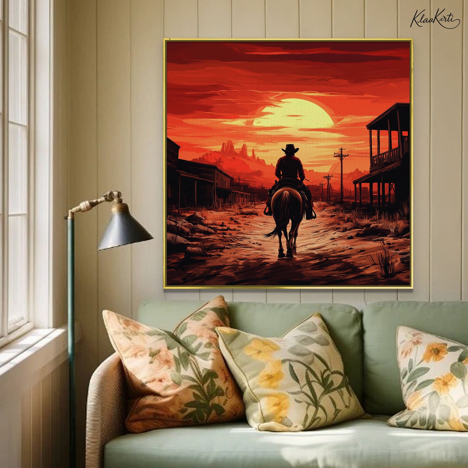 01 Sunset Outlaw Canvas Wall Art - Image 1