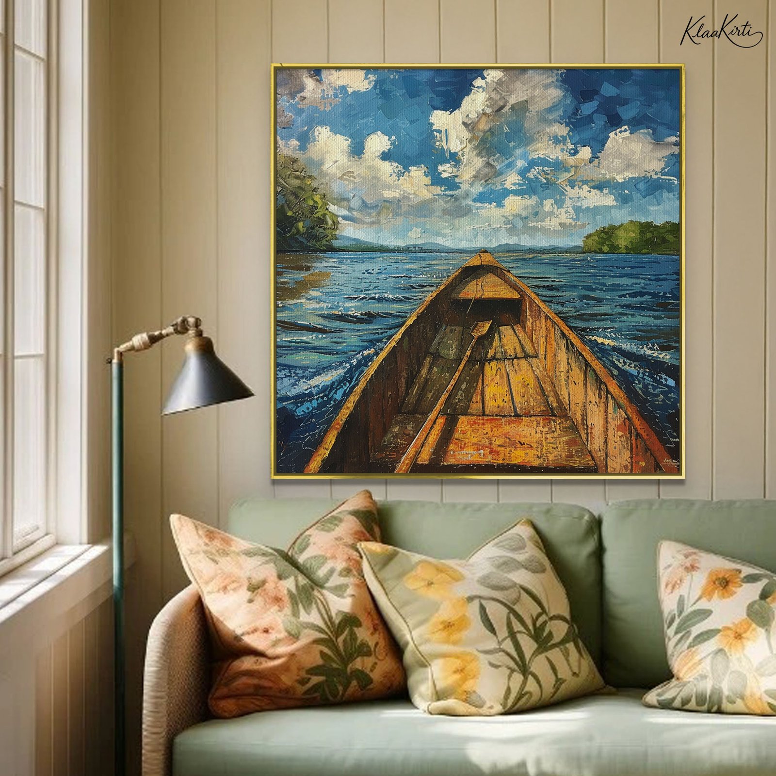 01 Azure Voyage Canvas Wall Art - Image 1