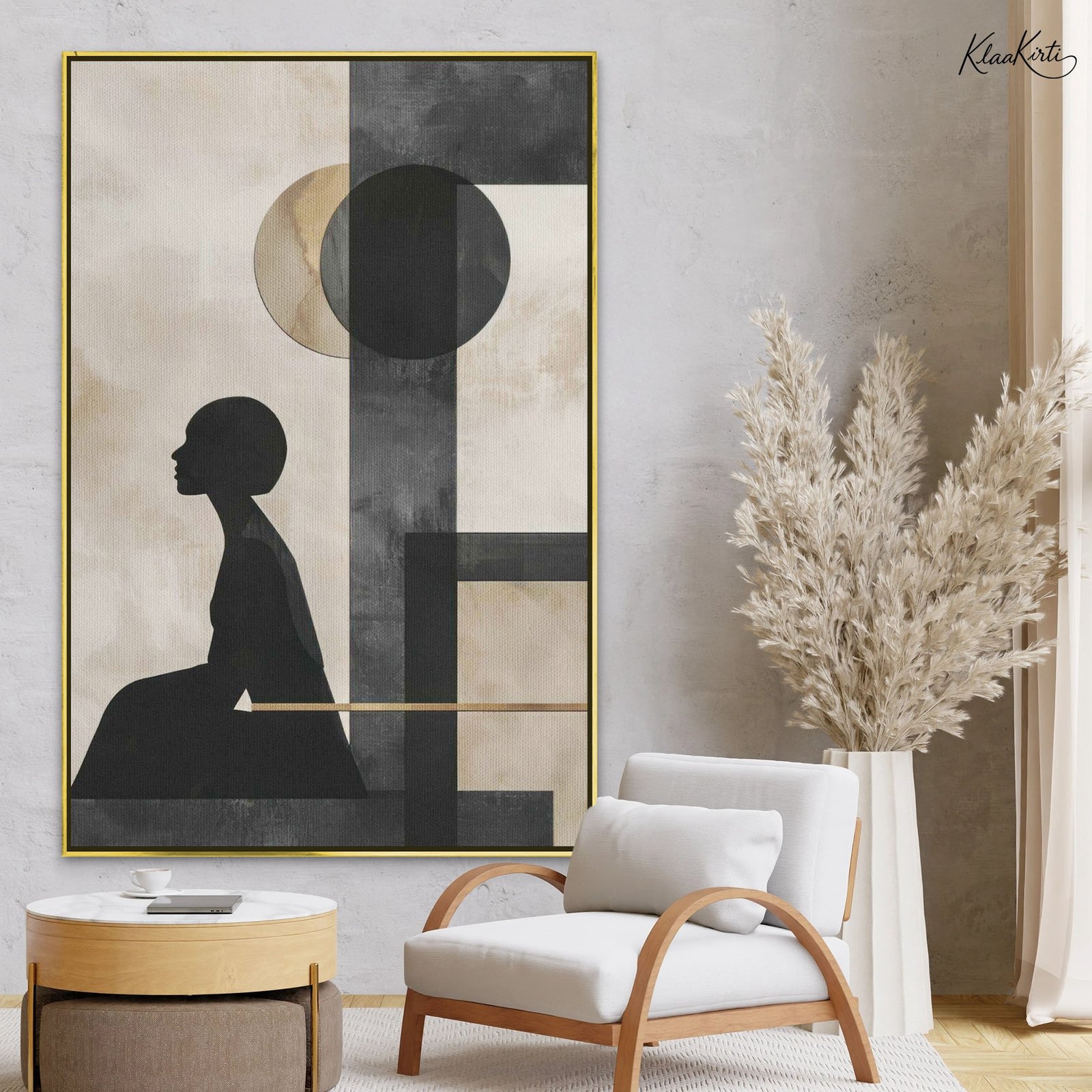01 Lunar Silhouette Canvas Wall Art - Image 1