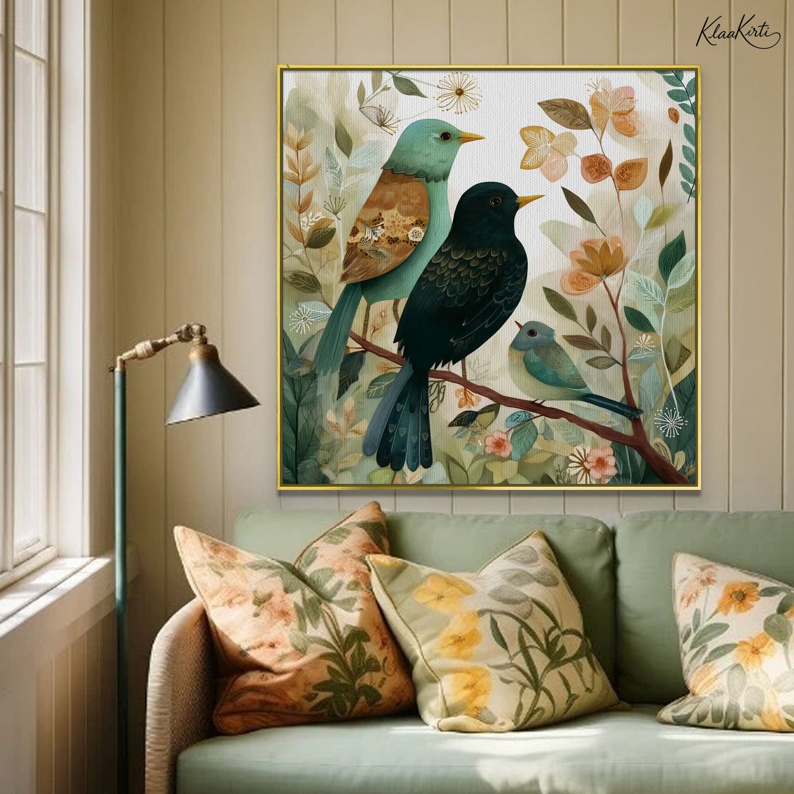 01 Whimsical Woodland Trio Canvas Wall Art - Image 1