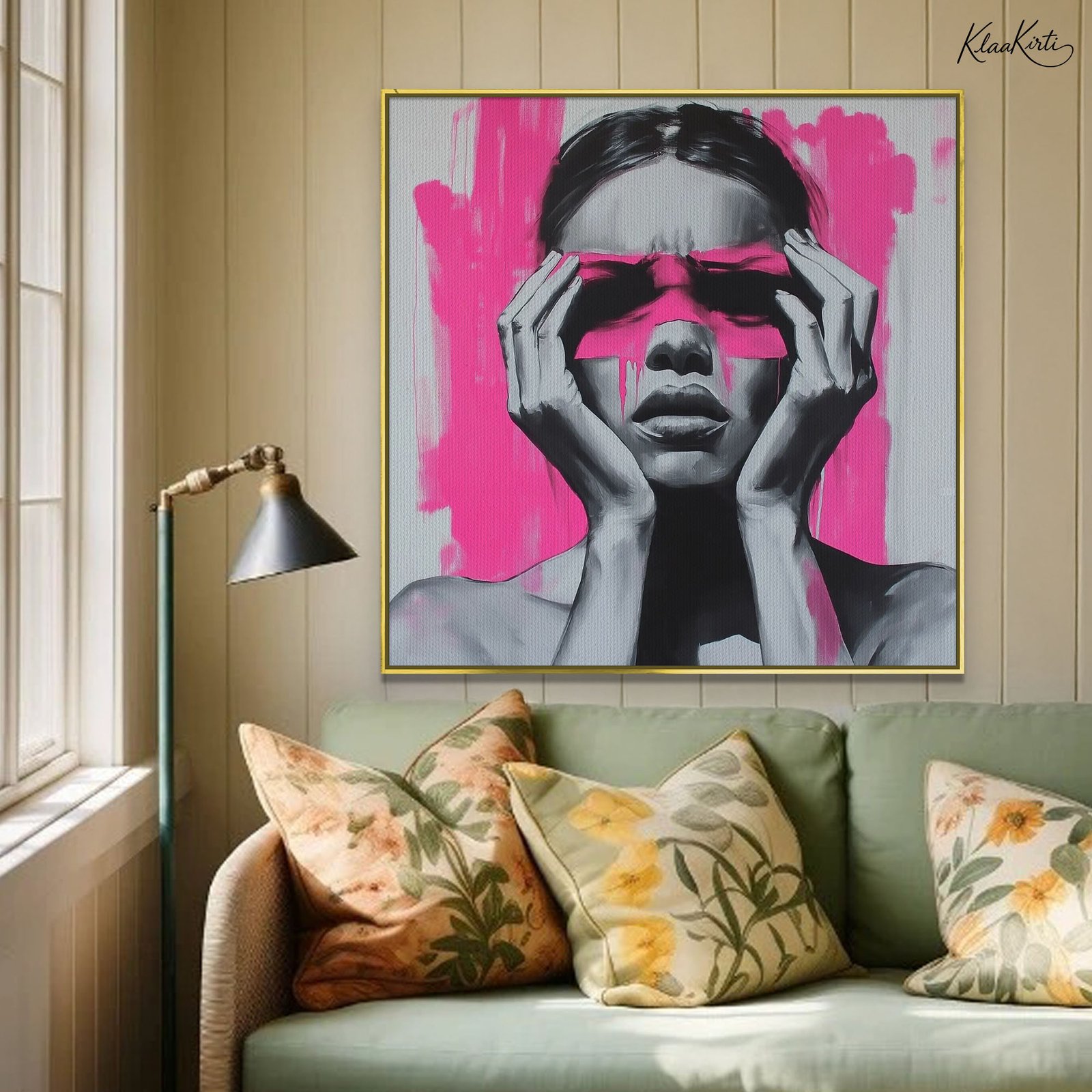 01 Neon Echoes Canvas Wall Art - Image 1