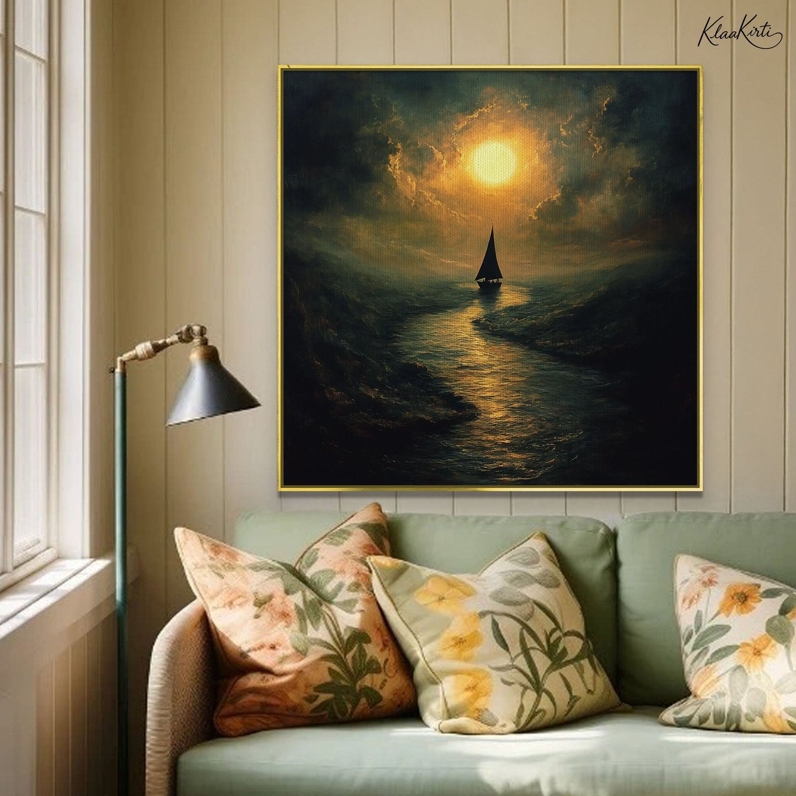 01 Golden Horizon Canvas Wall Art - Image 1