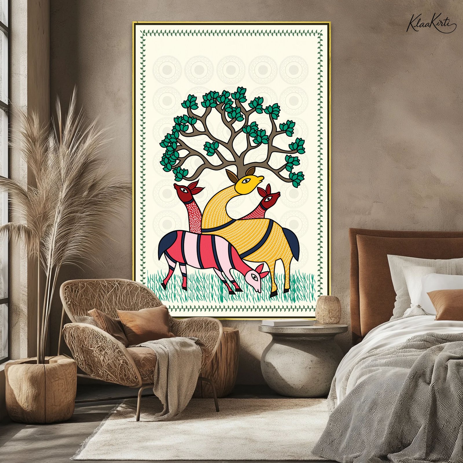 01 Harmony Under the Sacred Tree Canvas Wall Art - Image 1