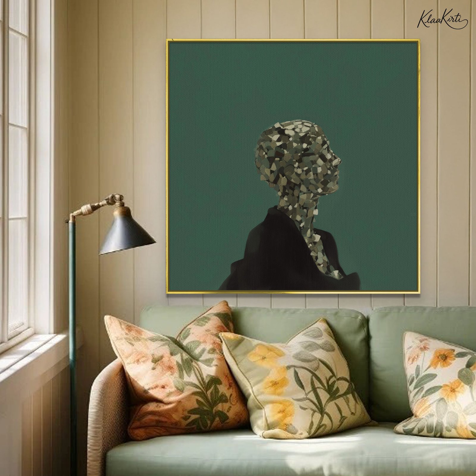 01 Stone Mosaic Muse Canvas Wall Art - Image 1