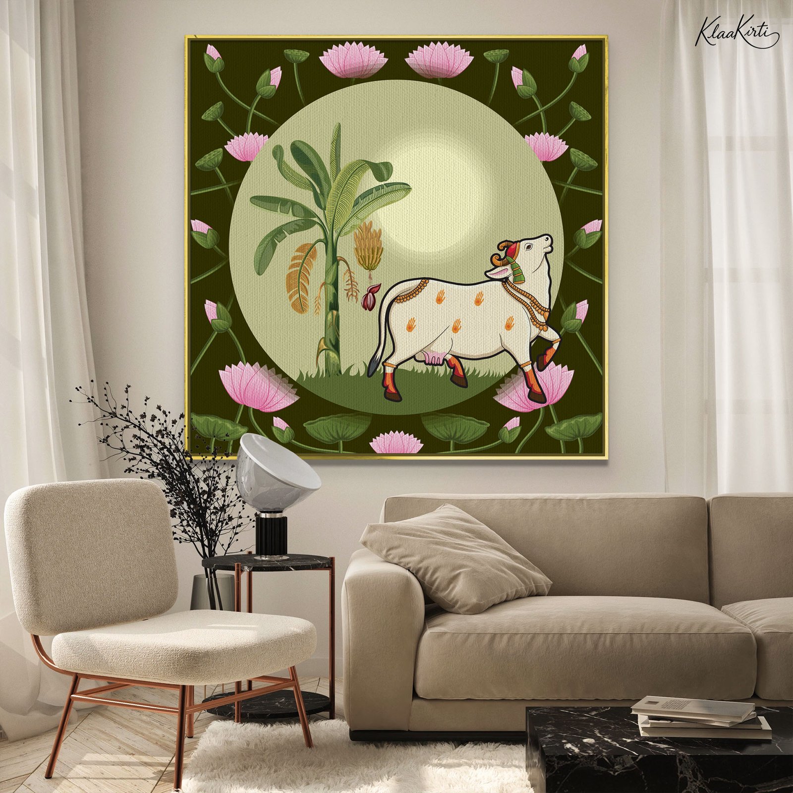 01 Kamadhenu Canvas Wall Art - Image 1