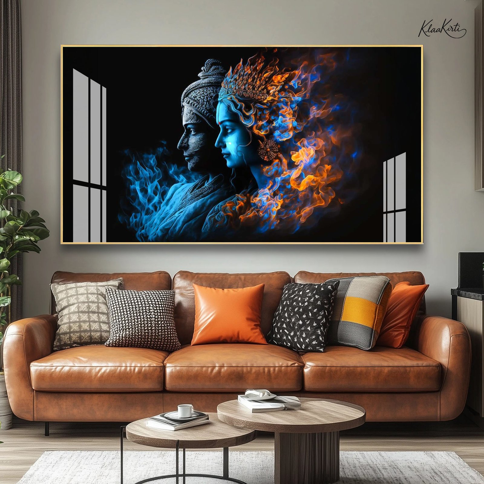 01 Shiva & Shakti Acrylic Wall Art - Image 1