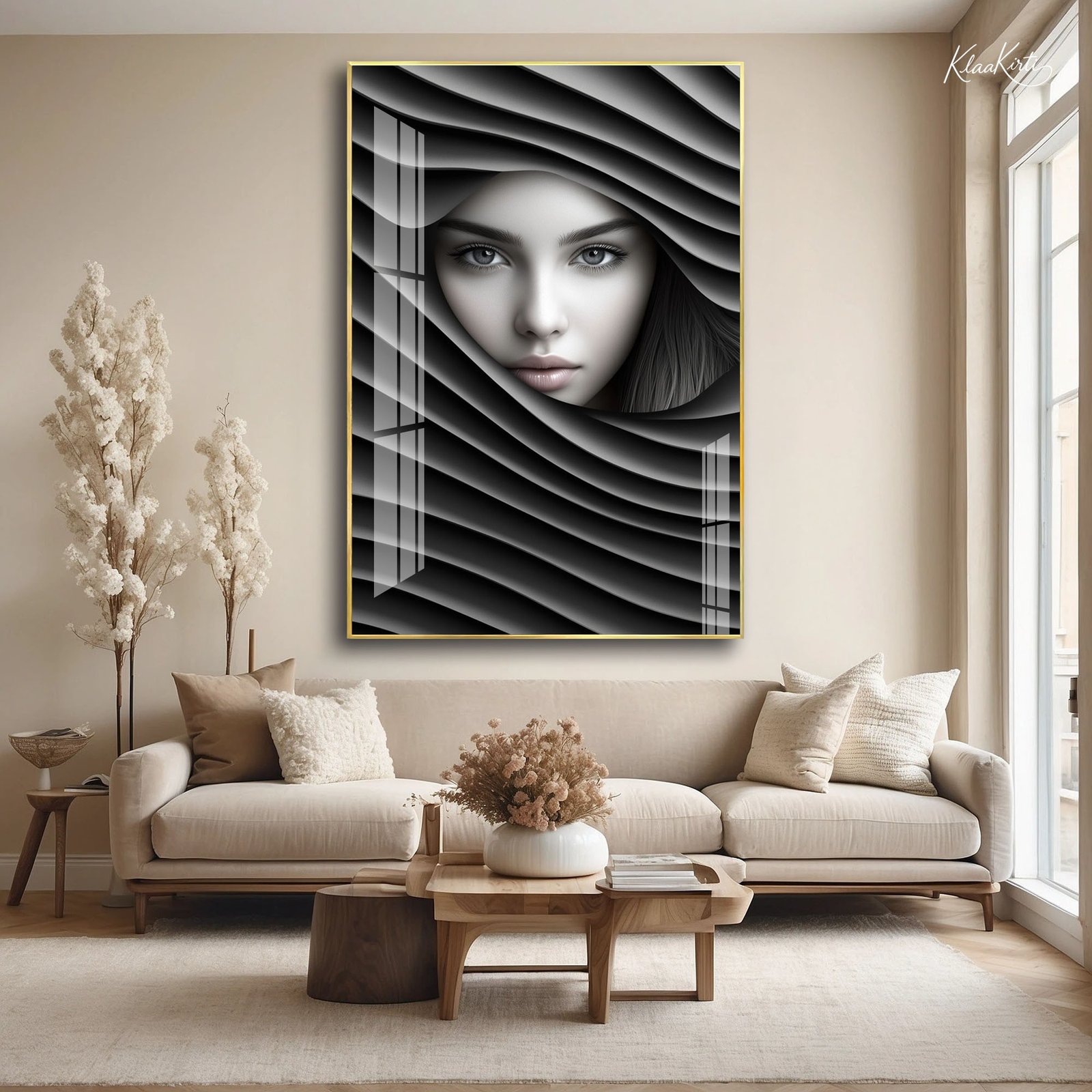 01 Abstract Woman Acrylic Wall Art - Image 1