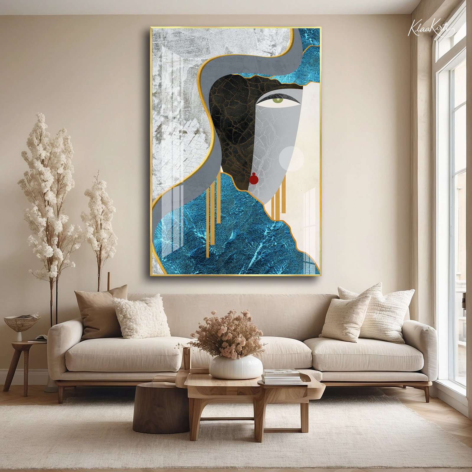 01 Woman's Face Acrylic Wall Art - Image 1