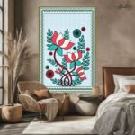 Teal Lotus Canvas Wall Art