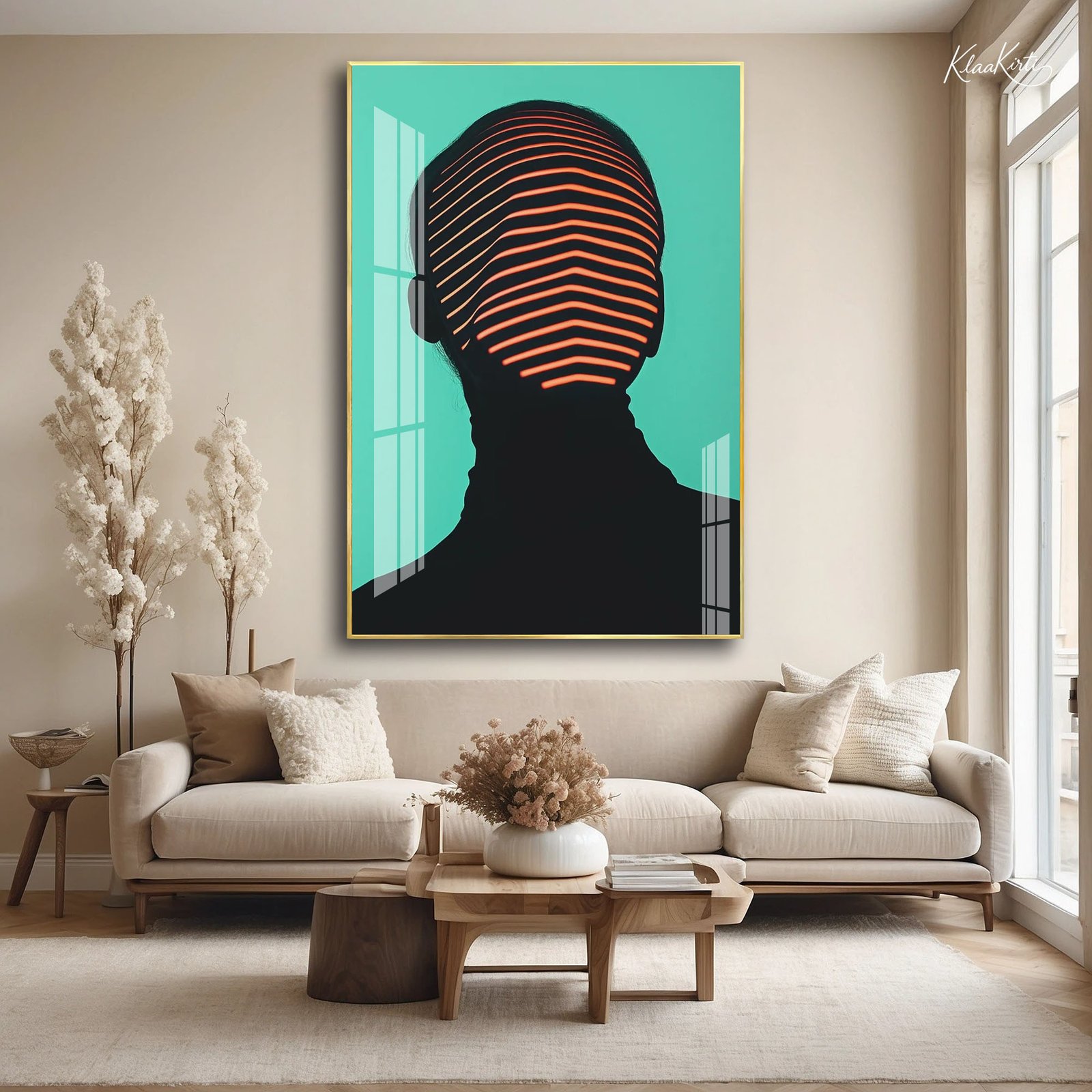01 Neon Portrait Acrylic Wall Art - Image 1