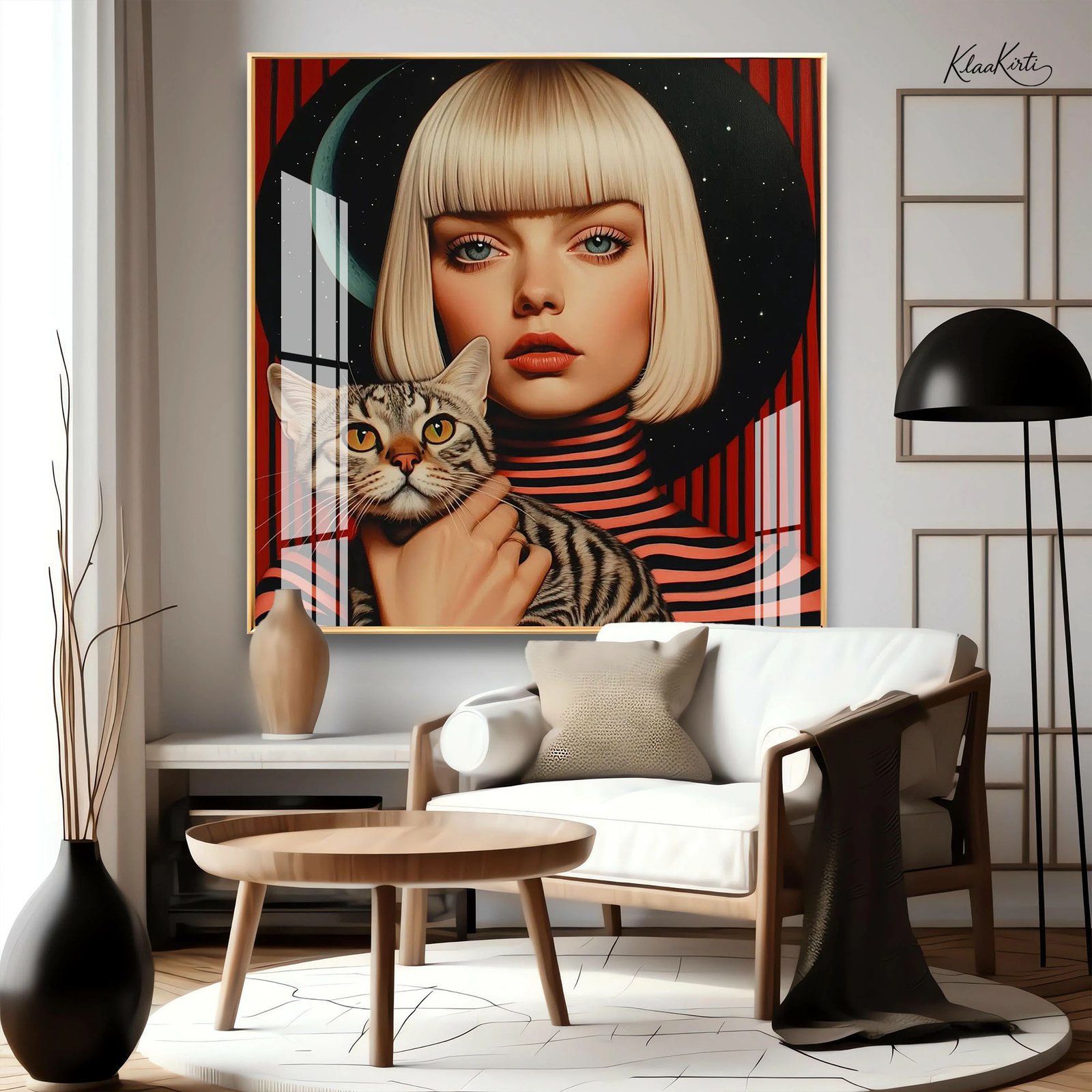 01 Lunar Feline Acrylic Wall Art - Image 1