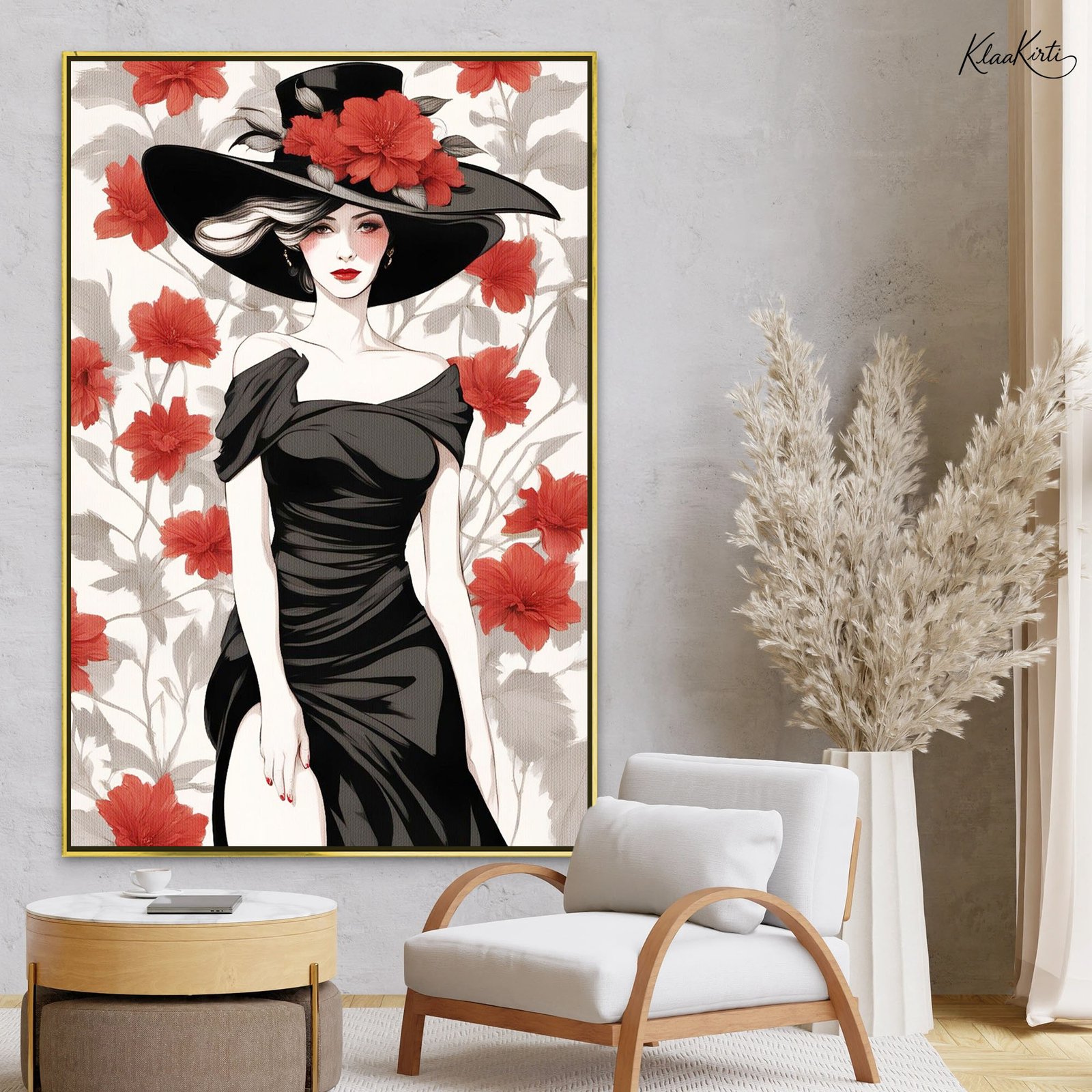01 Noir Elegance Canvas Wall Art - Image 1