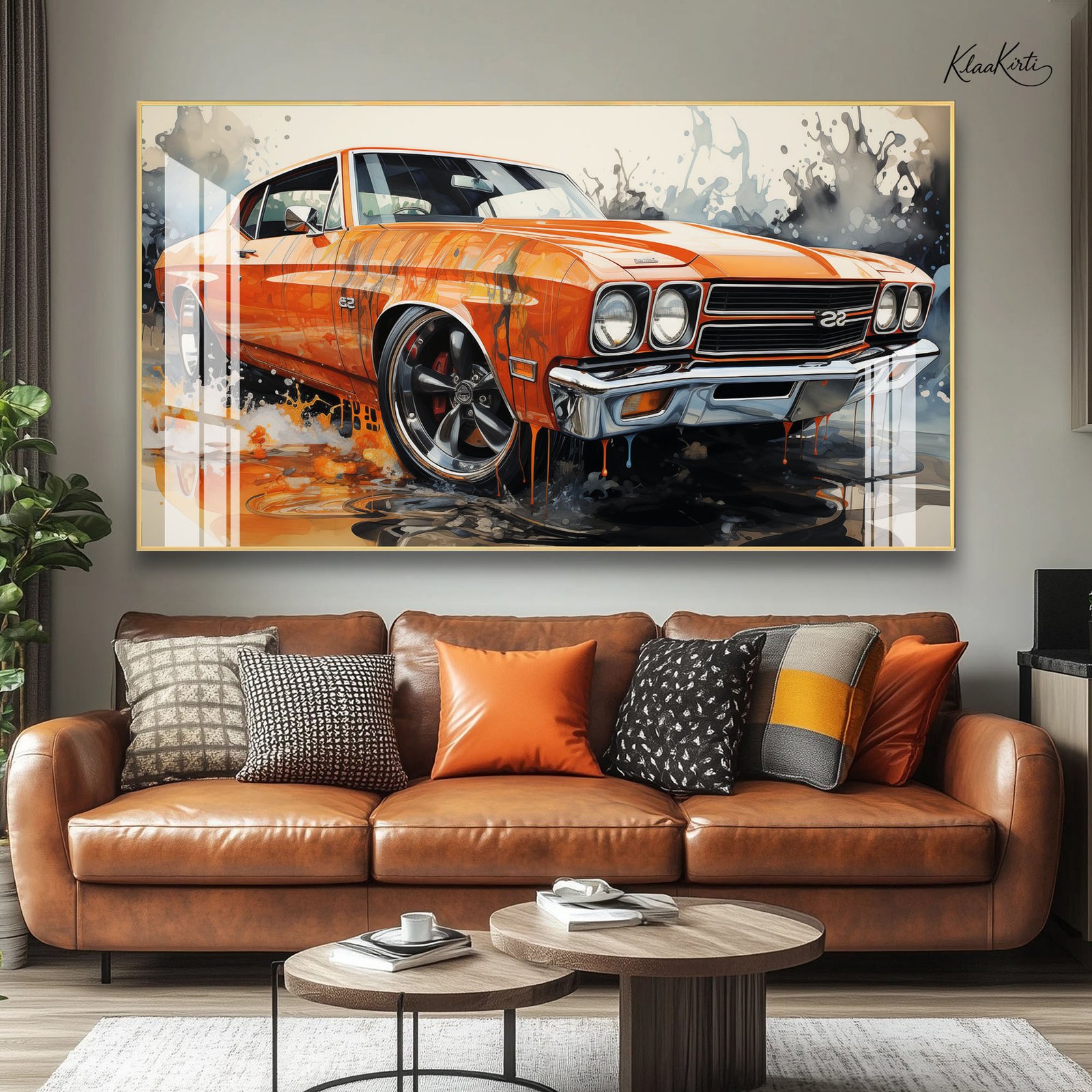 01 The Orange Surge Acrylic Wall Art - Image 1