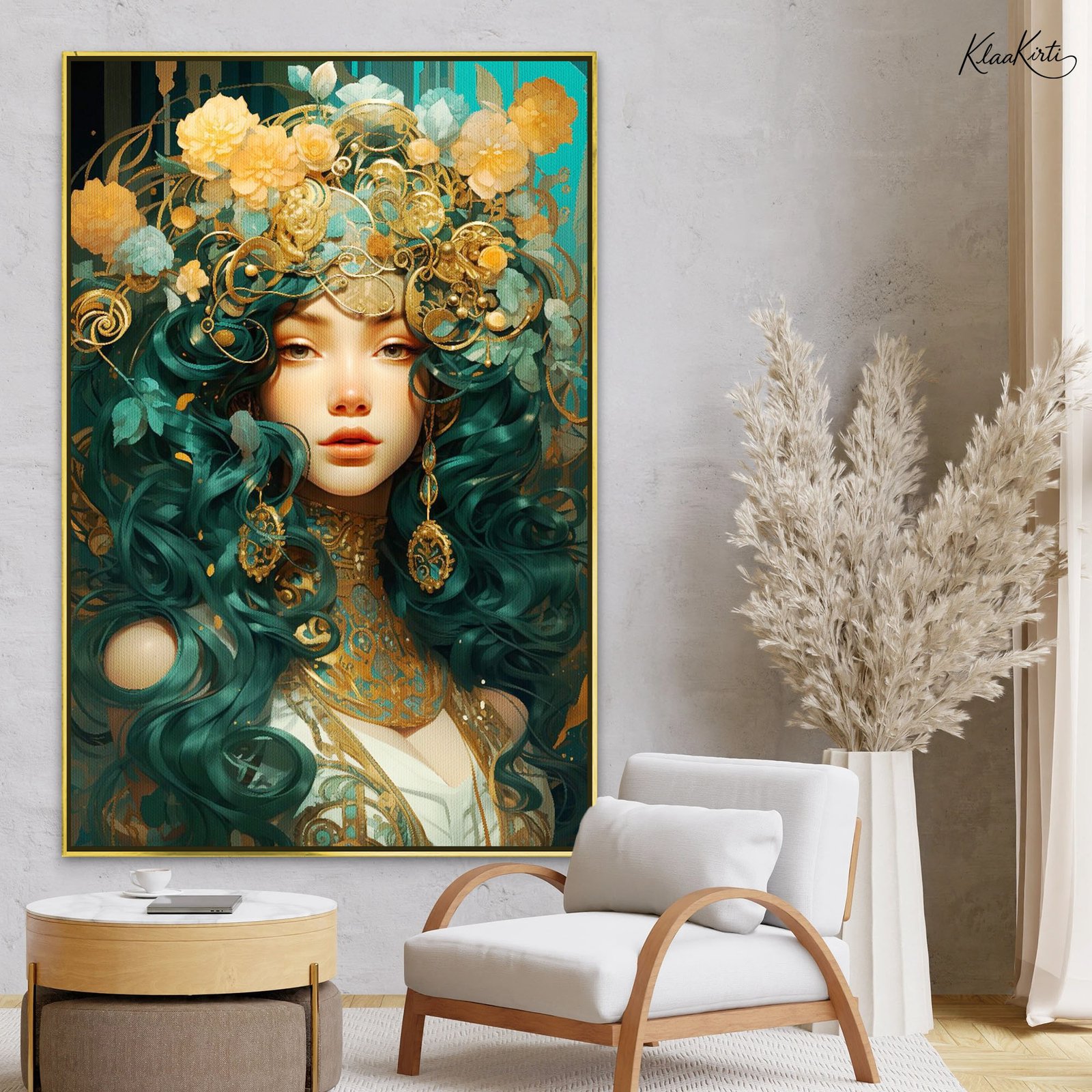 01 Emerald Enchantress Canvas Wall Art - Image 1