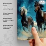 Seven Galloping Horses Canvas Wall Art - Image 3