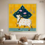 Saffron Temple Serenity Canvas Wall Art - Image 5