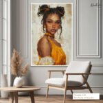 Golden Sun-Kissed Muse Canvas Wall Art - Image 6