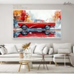 Crimson Reflection Canvas Wall Art - Image 6