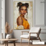 Golden Sun-Kissed Muse Canvas Wall Art - Image 8