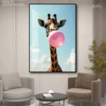 Bubble Gum Giraffe Acrylic Wall Art - Image 5
