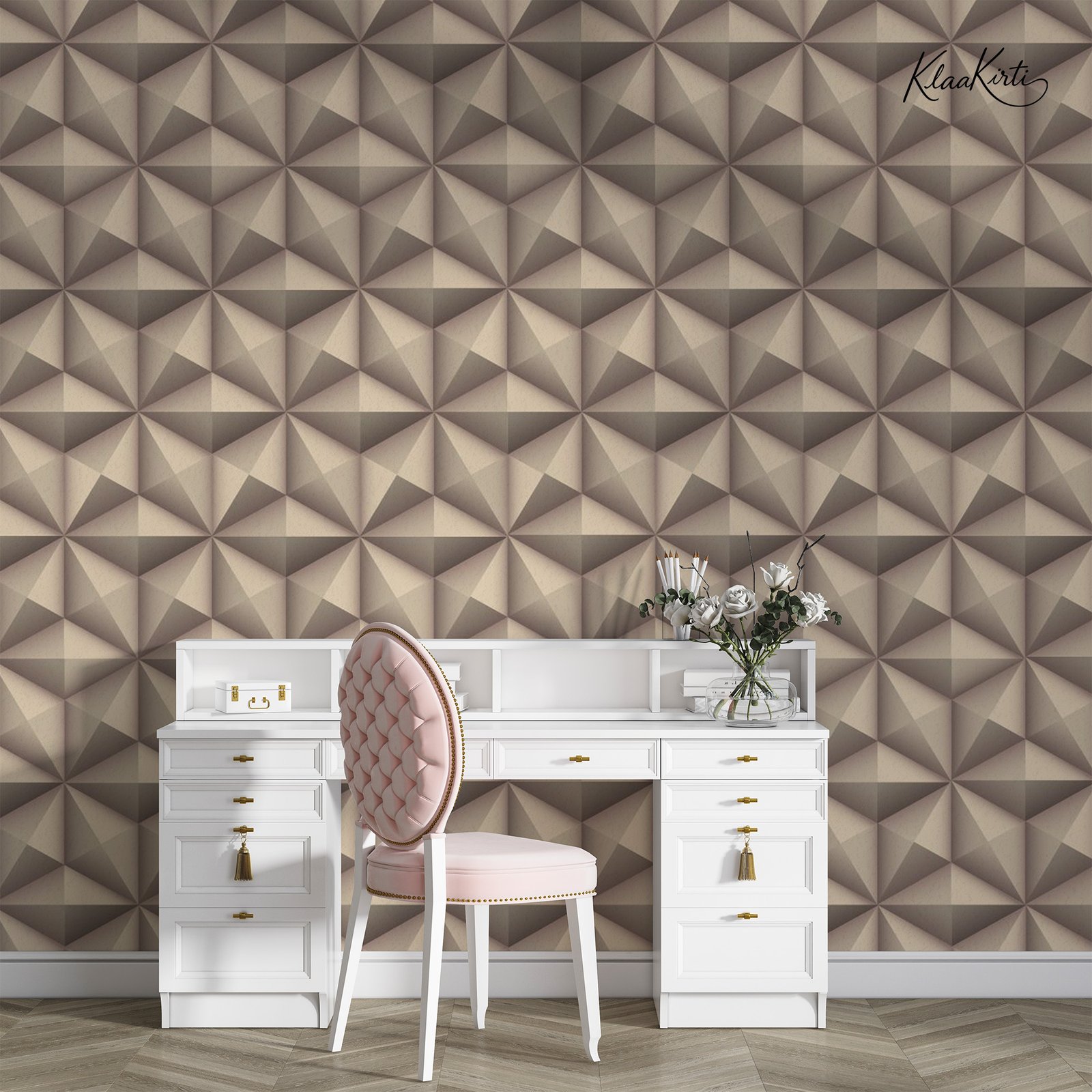 Artboard 1 Modern 3D Geometric Faceted Premium Wallpaper - Image 1