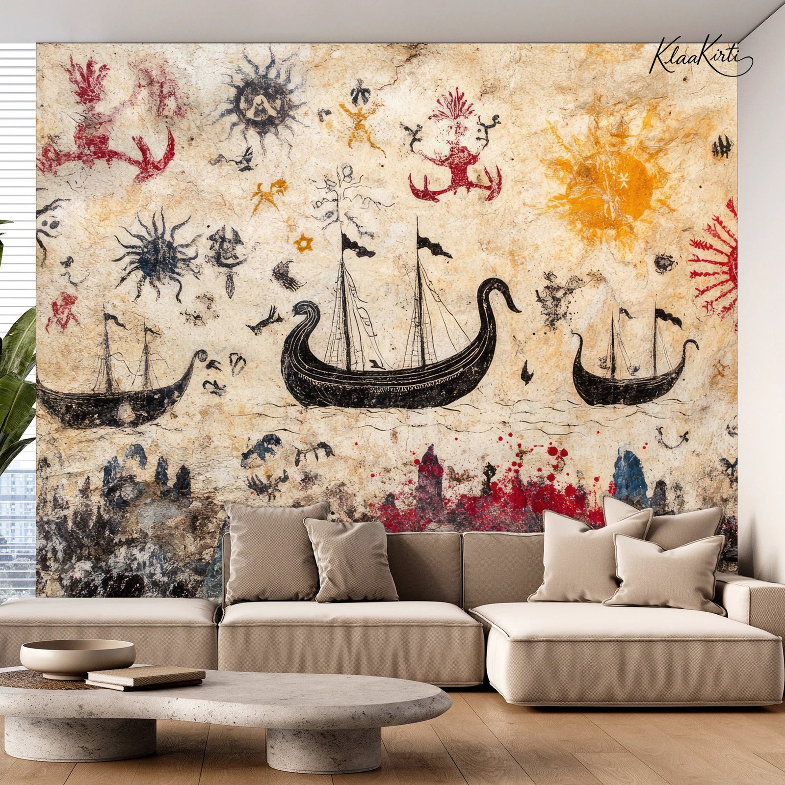 Artboard 1 Ancient Maritime Odyssey Premium Wallpaper - Image 1