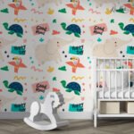 Dark Teal Watercolor Goodnight Kids Premium Wallpaper