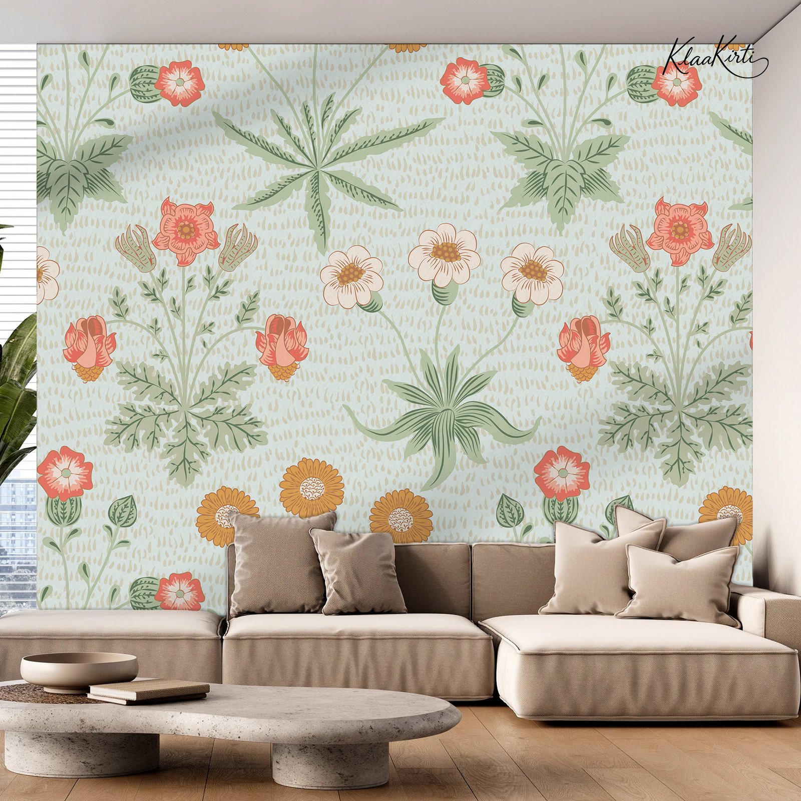 Artboard 1 Vintage Meadow Premium Wallpaper - Image 1