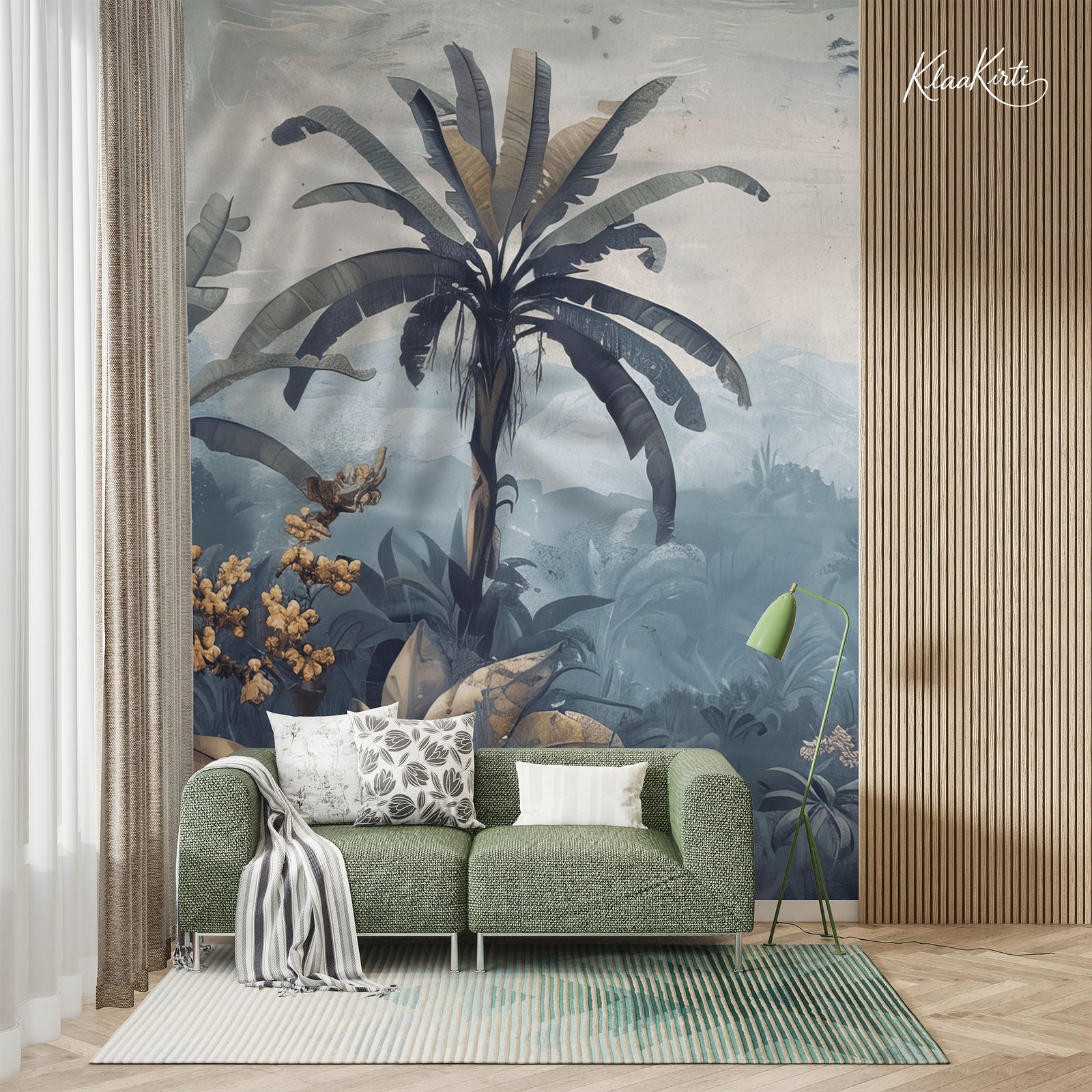 Artboard 1 Misty Morning Tropics Premium Wallpaper - Image 1