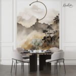 Serene Watercolor Misty Mountain Premium Wallpaper - Image 2