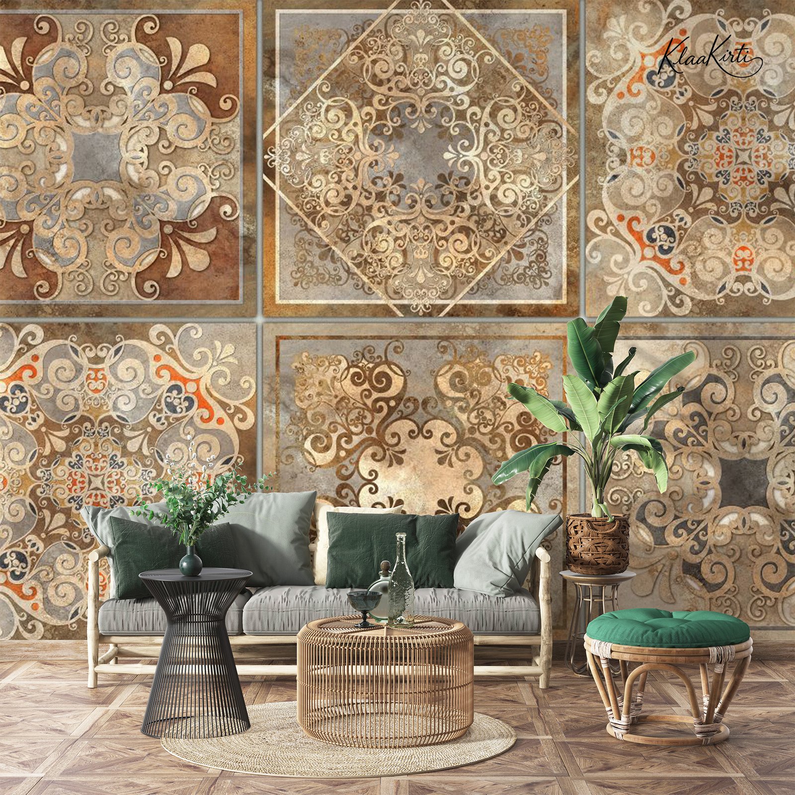 Artboard 2 Tuscan Terra-Cotta Premium Wallpaper - Image 1