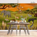 Tribal African Safari Animals Kids Premium Wallpaper - Image 5