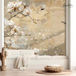Golden Ethereal Bloom Premium Wallpaper - Image 5