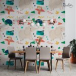 Dark Teal Watercolor Goodnight Kids Premium Wallpaper - Image 4