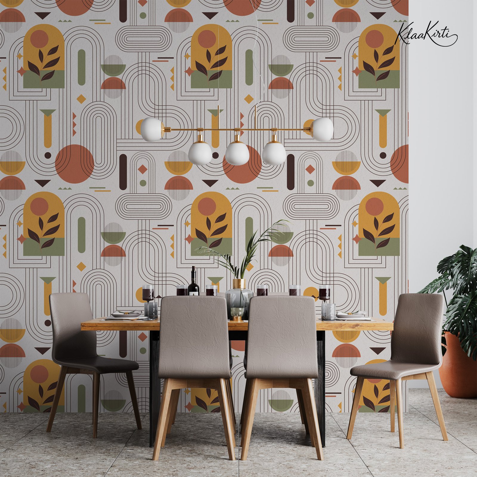 Artboard 6 Modern Botanical Harmony Premium Wallpaper - Image 1