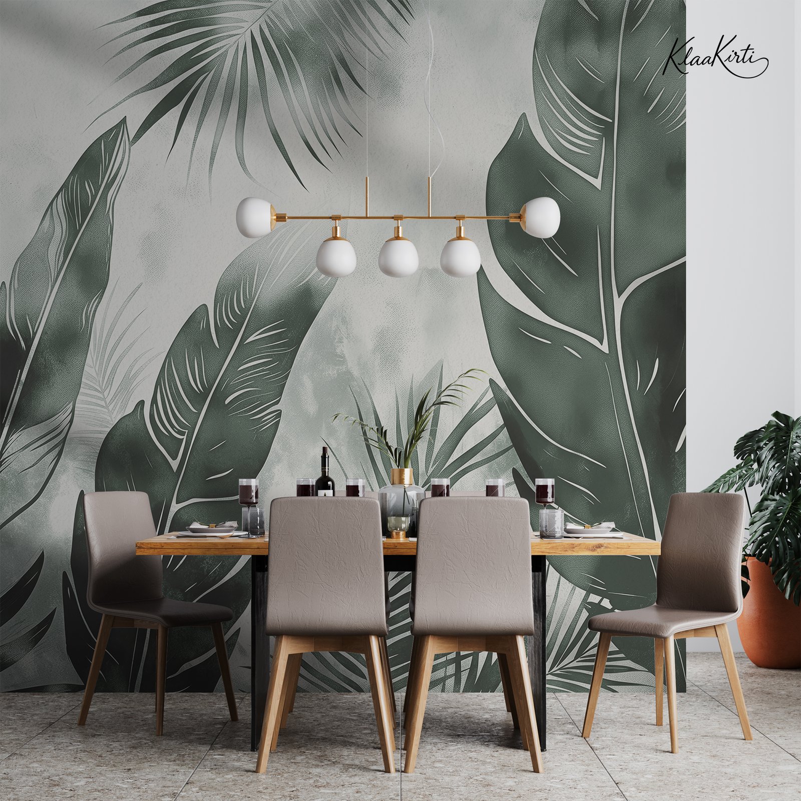 Artboard 6 Tropical Leaf Premium Wallpaper - Image 1